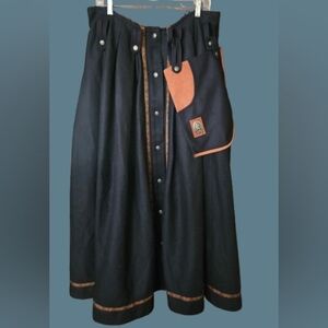 *Sondre Vintage 80s Norwegian Wool Buttoned Maxi Skirt